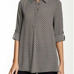 Anthropologie Pleione Stair Step Tunic Shirt M